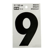HY-KO 3" Reflective Vinyl Number 9, Self-adhesive, Weather-resistant