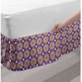 thumbnail image 2 of Abstract Bed Skirt, Retro Groovy Psychedelic Pattern Feel Repetitive Continuing Art, Elastic Bedskirt Dust Ruffle Wrap Around for Bedding Decor, 4 Sizes, Blue Violet and Pale Camel, by Ambesonne, 2 of 2