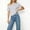 *Gray, variant on ClodeEU Women's Off-Shoulder Short Sleeve T-Shirt,Casual Loose-Fit Blouse,Solid Color Everyday Top White,Women's Plus S