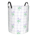 thumbnail image 2 of XMXY Round Laundry Basket Organizer, Purple Elegant Tulip Waterproof Collapsible Dirty Clothes Basket Laundry Hamper, Small Size, 2 of 8