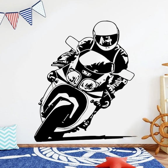 Motocross Motorcycle Player Wall Sticker Vinyl Home Decor For Boys Room Teens Bedroom Dirt Bike Decals Self Adhesive Mural 42x51cm