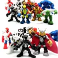 thumbnail image 1 of Figuras de acción de los vengadores de Marvel, modelo de muñeca de Iron Man, Capitán América, Spider Man, juguete para niños, regalo a granel, versión Q（8，, 1 of 5