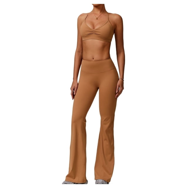 Conjuntos de entrenamiento for mujer, 2 piezas, sujetador deportivo, camiseta sin mangas, polainas de cintura alta, gimnasio, Yoga, ropa activa, Top de entrenamiento for mujer