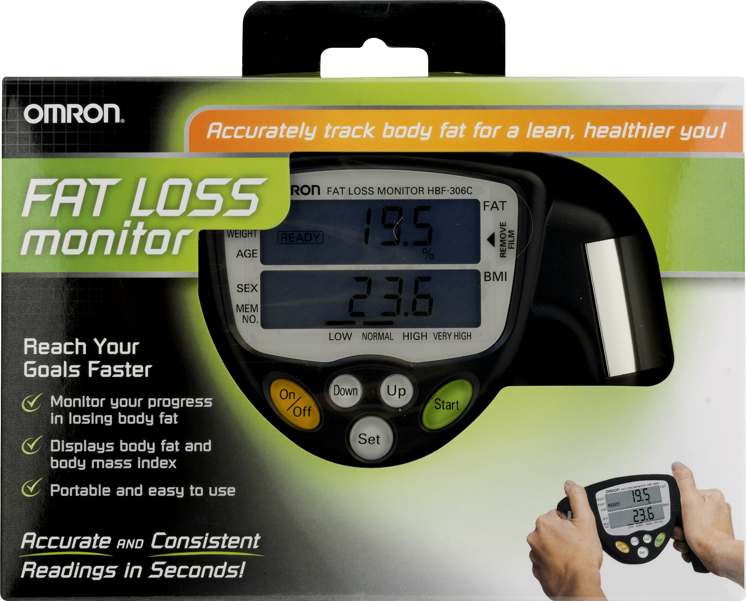 Moniteur De Graisse Corporelle Omron HBF-306C - Testé Et Fonctionnel - Boîte D'origine