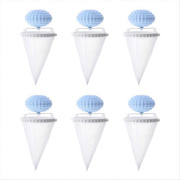 6Pack Floating Hair Filtering Mesh Removal,Hair Remover for Laundry A