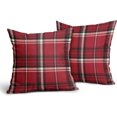 thumbnail image 2 of Black Red Christmas Plaid Pillow Covers 16x16 Set of 2 Xmas Buffalo Tartan Print Holiday Decorative Throw Pillows Outdoor Pillowcase Square Linen Farmhouse Cushion Case Decor for Couch Sofa Bed, 2 of 5