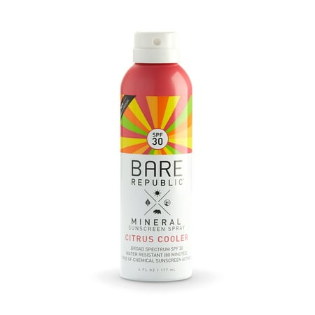 Bare Republic Mineral SPF 30 Sunscreen Body Spray, Citrus Cooler, 6 fl oz