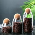 thumbnail image 3 of Grofry Storage Bottle Anti-deform Durable Waterproof Cork Stopper Bean Sugar Glass Jar for Coffee 550ml, 3 of 8