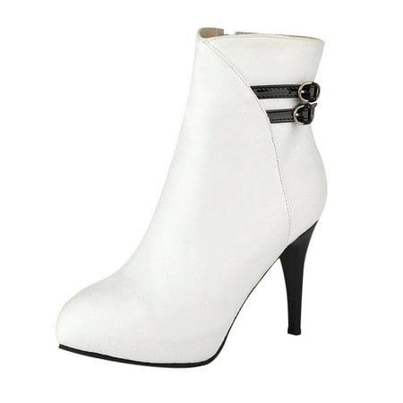 

gvdentm Boots For Women Fashion Women Fashion Ankle Boots Comfy Pointed Toe High Heels Suede Boots for Women with Heel
