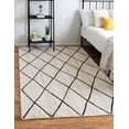 thumbnail image 3 of White with Black Indian Handmade Braided Daimond Design Area Rug 6 x 6 Feet Square (183 cm x 183 cm), For Living Room, Bedroom, Dining Room, Hallways & Entryways, 3 of 4