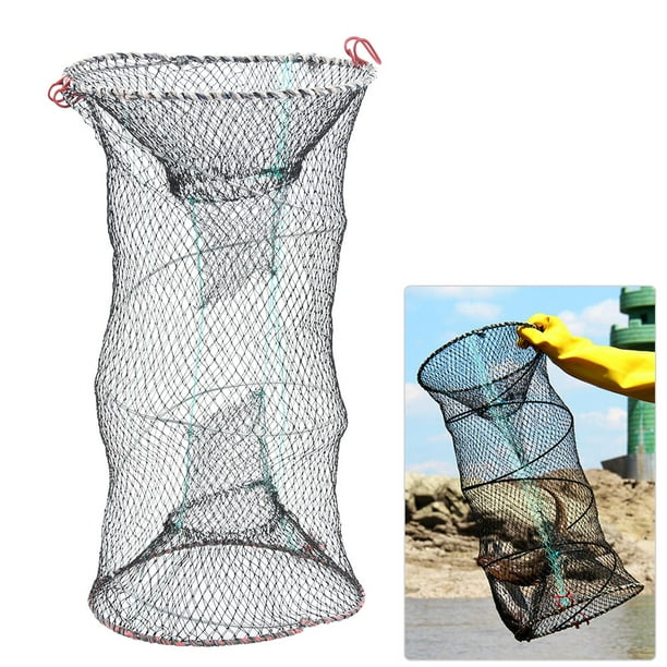 60 60cm folding fishing net Foldable for Small Fish, Shrimp, Minnow, Crab, Cast Mesh Bait Sports & Outdoors Compact and has a Rubber Coated Netting to protect the fish and keep your fly hook from tangling as much Yajisi Portable Folding Fishing Net
