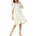 thumbnail image 5 of MODA NOVA Junior's Doll Collar A-Line Chiffon Floral Midi Dress, 5 of 5