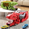 thumbnail image 3 of 1 Set Dinosaur Swallow Truck Toy with Foldable Slide Portable Handle Inertial Drive Pull Back Small Car Dinosaur Container Carrier Vehicle Toy Boys Birthday Gift, 3 of 7