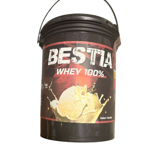 Proteína Bestia Whey 100% Vainilla 5kg – 22g de Proteína por Servicio, BCAA y Glutamina