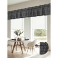 thumbnail image 2 of White Striped Window Valance, Black Background Modern Retro Geometric 2 Pack Decorative Curtain for Small Windows, Light Filtering Valance with 3” Rod Pocket, 54"W x 18"L, 2 of 9