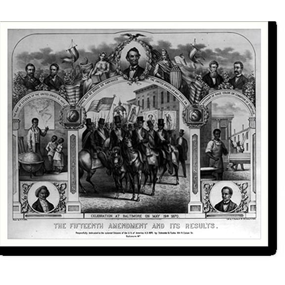Historic Print, The Fifteenth Amendment and its results.drawn by G.F. Kahl., 16" x 20"