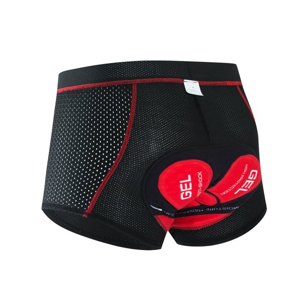 Pantalones cortos de ciclismo acolchados 3D Pantalones cortos de bicicleta MTB unisex NEENCA 196SHORTS-Red-XL