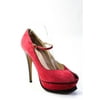 Pre-owned|Yves Saint Laurent Womens Suede Platform Pumps Red Size 40.5 10.5