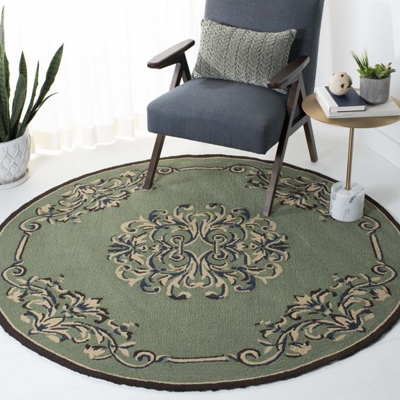 Safavieh Easy Care Chanelle Floral Area Rug, Sage/Multi, 6' x 6' Round