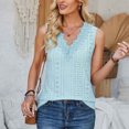 thumbnail image 6 of FAIWAD Beach Sleeveless Tank Tops for Women Lace Embroidered V Neck Tank Top Summer Hollow Out Tops, 6 of 8