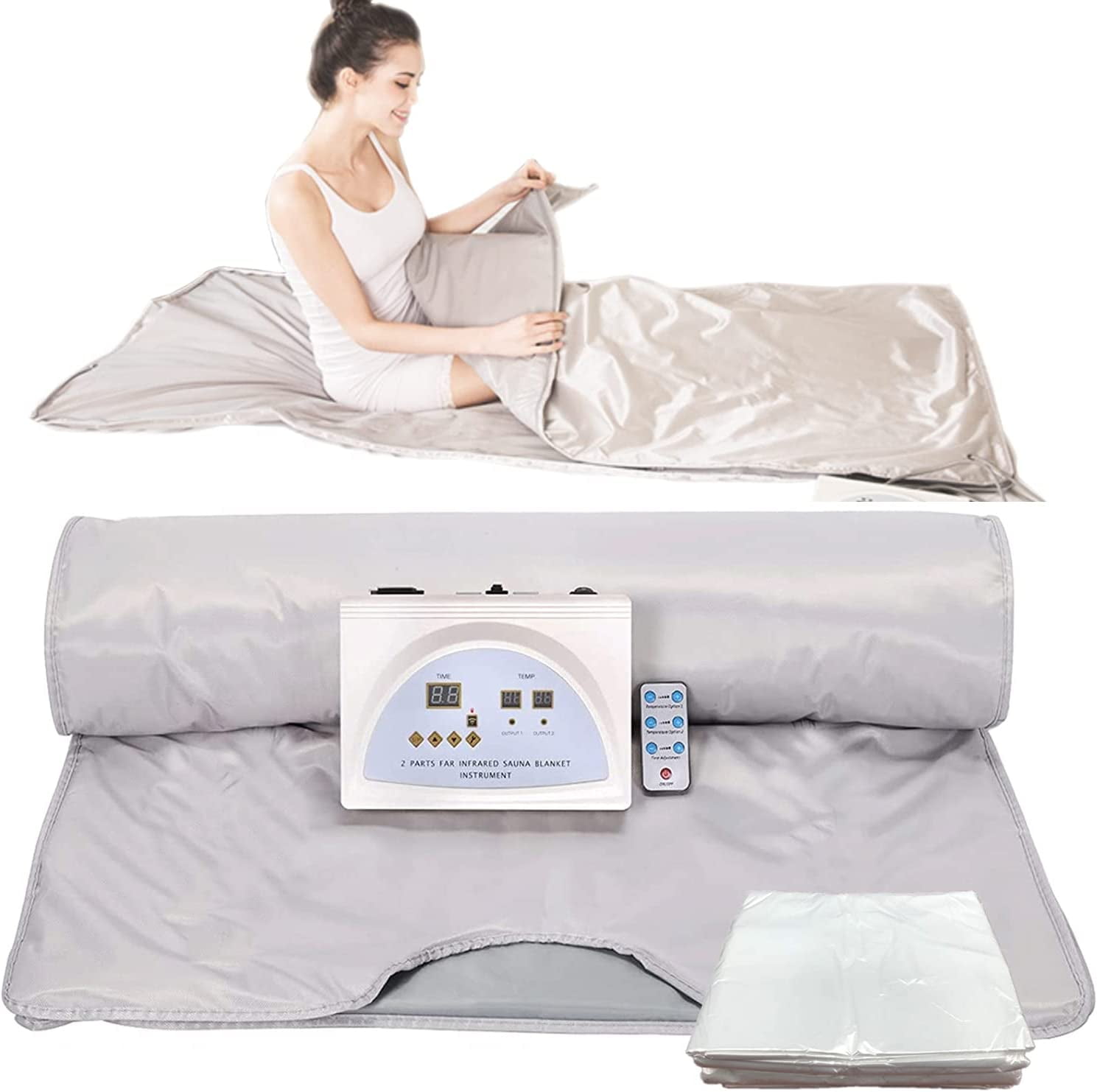 Buy ABORON Far Infrared Sauna Blanket, 2 Zone Digital Heat Sauna