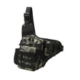 thumbnail image 4 of Bolso bandolera para hombre, informal, versátil, moderno, portátil, bandolera para el pecho, bolso de pecho para ir de compras, senderismo, escalada, Verde y negro, 4 of 8