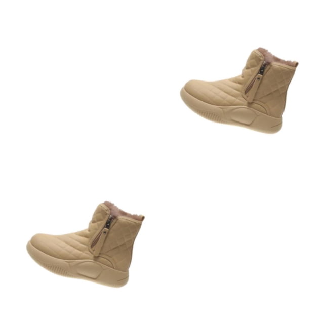 Qarigey Estilo de invierno con estas botas de nieve a media pantorrilla para mujer Botas de nieve con cremallera lateral y punta redonda para Type2 NO2