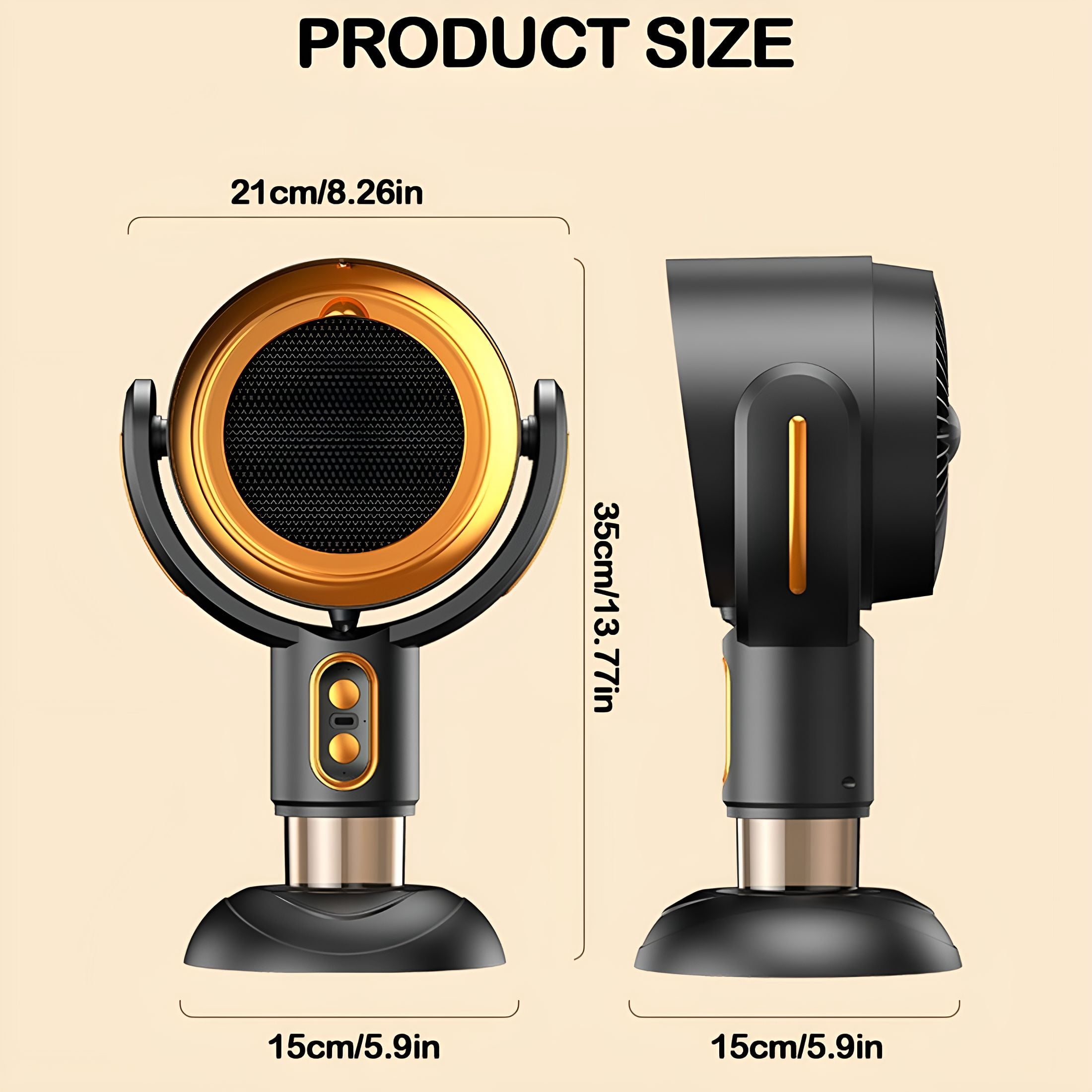 HIBIBUD Purifier for Smoking Indoors,Portable Range Hood for Cooking,Detachable Purifier Fan and Washable Smoke Filter for Indoor Bbq,Hot Pot (Black Gold)