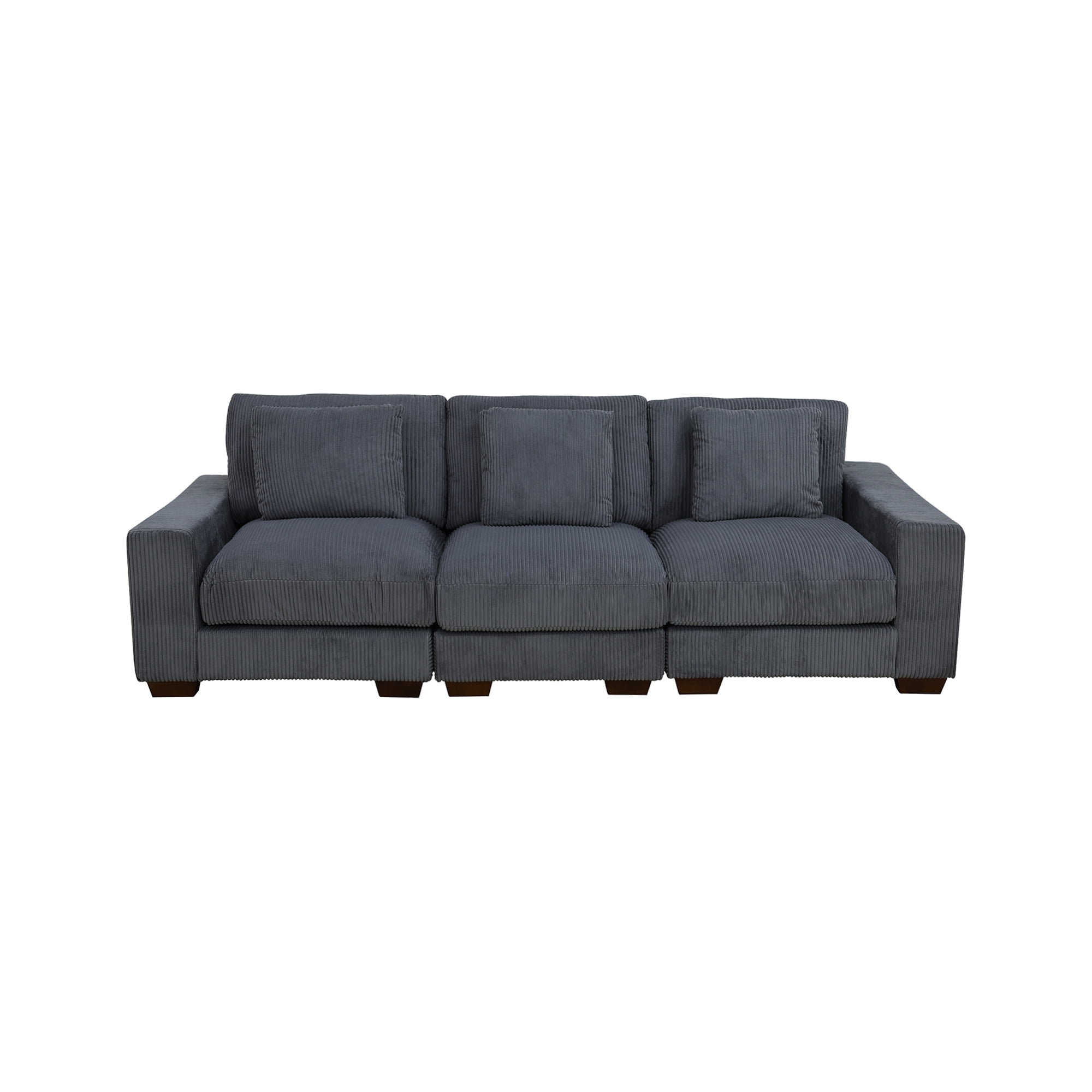 MAYEERTY Dark Gray Corduroy Living Room Sofa Set