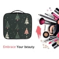 thumbnail image 6 of FORMRS Travel Makeup Bag Large Capacity Train Case Cosmetic Organizer with Adjustable Dividers, Green Christmas Trees, 6 of 8