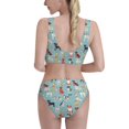 thumbnail image 3 of Daiia Animal Dog printed 2 piece Swimsuit Bikinis for Women High Waisted Racerback Bathing Suits Summer Tummy Control Scoop Neck Swimwear-XX-Large, 3 of 8