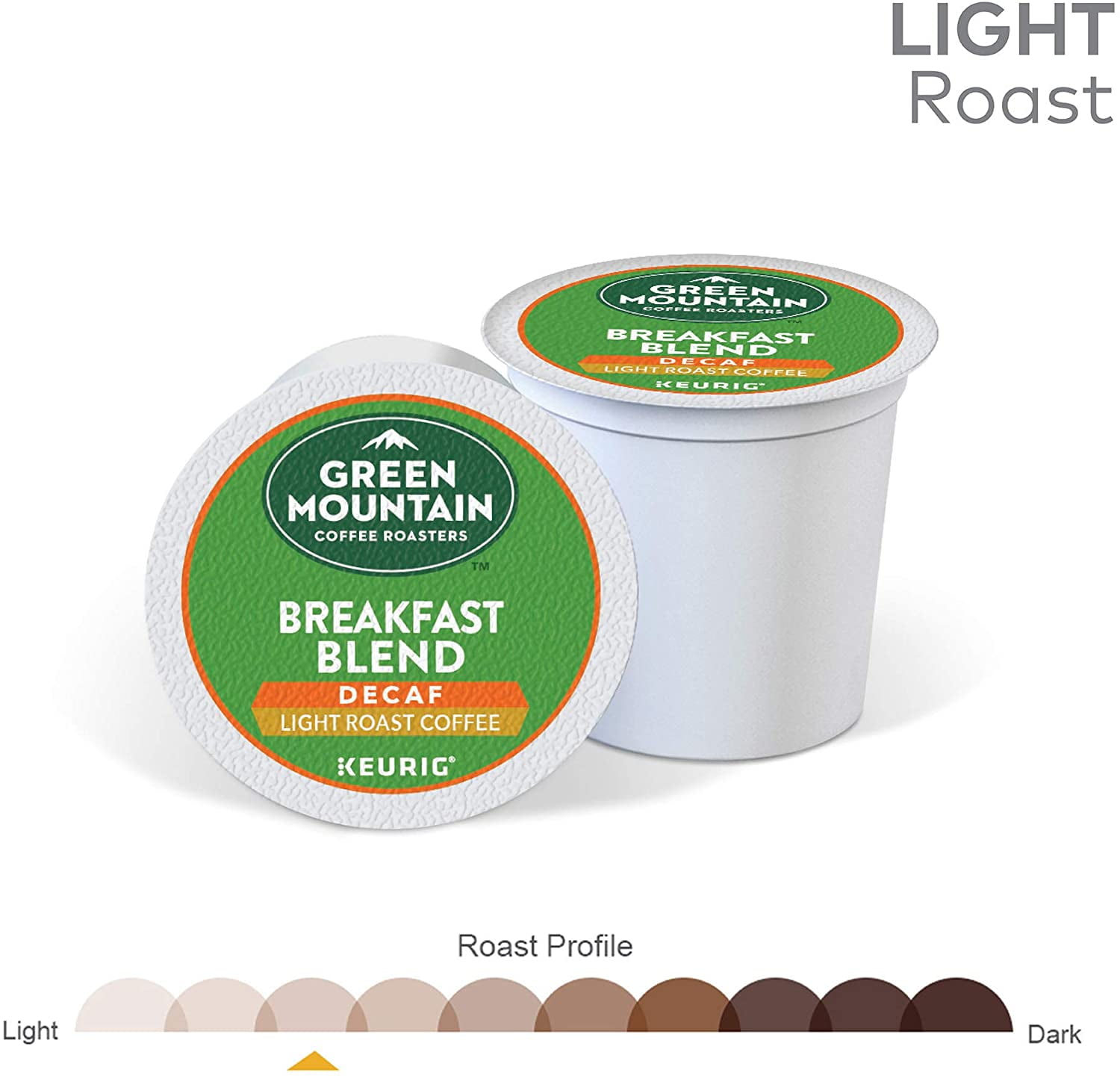 Green Mountain Coffee Roasters, Breakfast Blend Decaf Coffee, Keurig Single-Serve K-Cup Pods, Light Roast, 32 Count