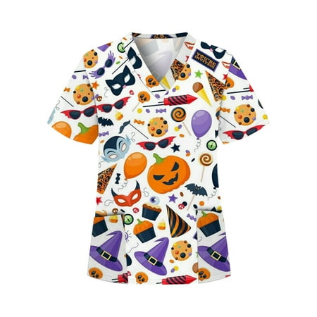 

Womns Tunic Tops Casual Pullover Scrub Tops Cute Graphic Tshirt Basic V Neck Blouse Tops