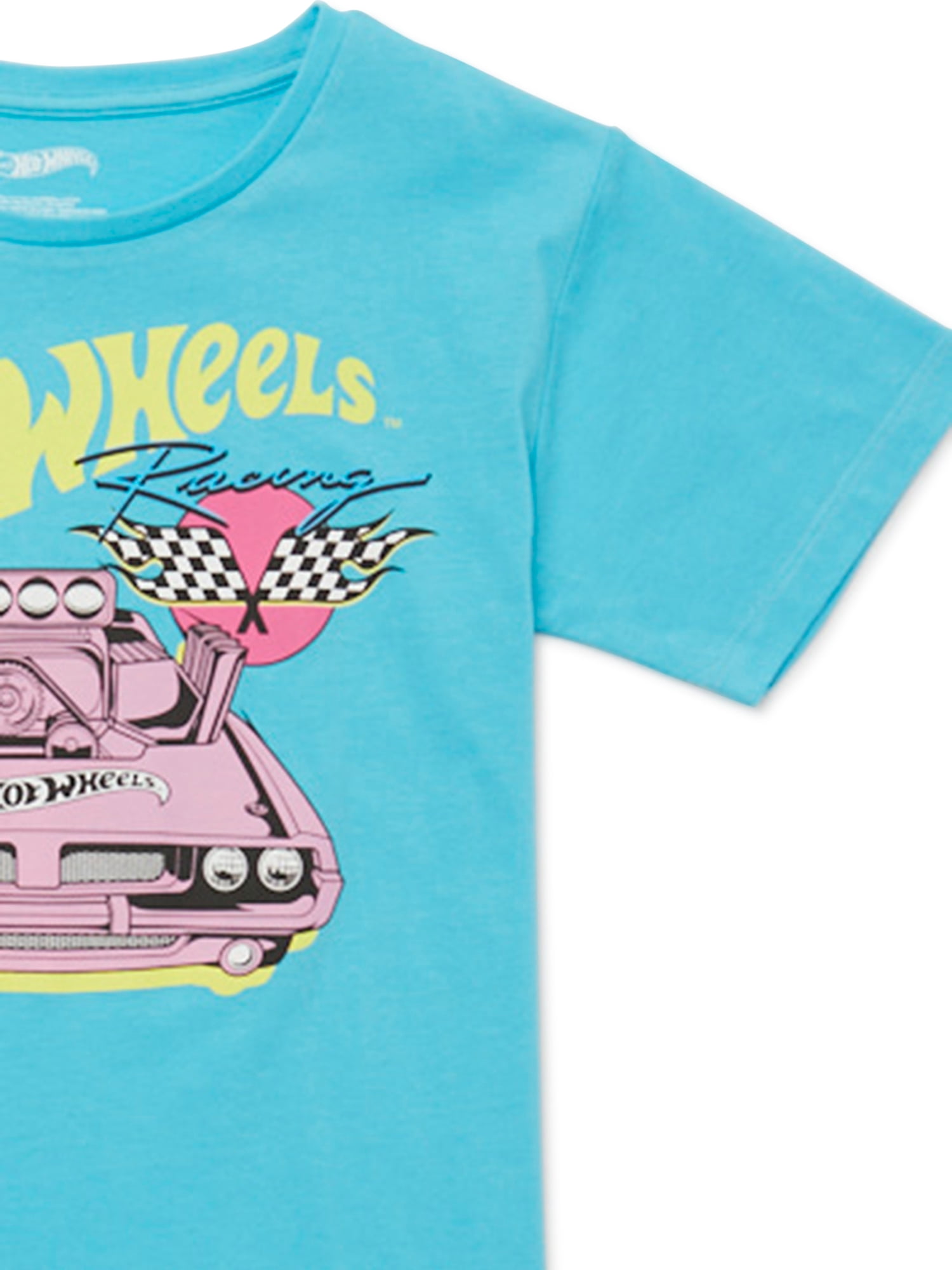 Mattel Girls Hot Wheels Racing, Crew Neck, Short Sleeve, Graphic T-Shirt, Sizes 4-16