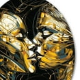 thumbnail image 4 of Designart "Kissing in Acrylic Romantic Embrace II" Abstract Marble Metal Round Wall Art, 4 of 5