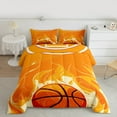 thumbnail image 2 of jejeloiu Basketball Sport Full Size Comforter Sets,Boys Ball Game Bedding Comforter Set,Orange Flame Bedding Sets For Teens,Super Cozy Room Decor Reversible,3 Pieces, 2 of 8