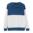 thumbnail image 3 of Women's Color Block Twist Stripe Oversized Hoodie, Button Detail Drawstring Hood Long Sleeve Sweatshirt with Pocket, Loose Fit Casual Streetwear for Fall and Daily Comfort Blue M, 3 of 5