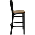 thumbnail image 4 of Flash Furniture HERCULES Series Black ''X'' Back Metal Restaurant Barstool - Cherry Wood Seat, 4 of 6