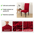 thumbnail image 1 of Cómoda funda elástica para silla de punto a cuadros de color liso, funda para silla de hotel para el hogar, 1 of 2