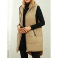 thumbnail image 5 of hirigin Women's Winter Sleeveless Jacket Vest Lightweight Padded Quilted Long Hooded Jacket Vest Outerwear (Black , M ), 5 of 9