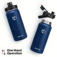 thumbnail image 6 of Half Gallon Insulated Water Bottle - Double Wall Stainless Steel, 2 Lids (Straw & Stopper), Wide Mouth, Umbrella Rope Handle, Non-Slip Boots for Gym Travel Hiking, 6 of 10
