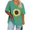 thumbnail image 5 of GERsome Summer V Neck T-Shirts for Women Plus Size Short Sleeve Loose Fit T-Shirts, Sizes S-5XL, 5 of 5