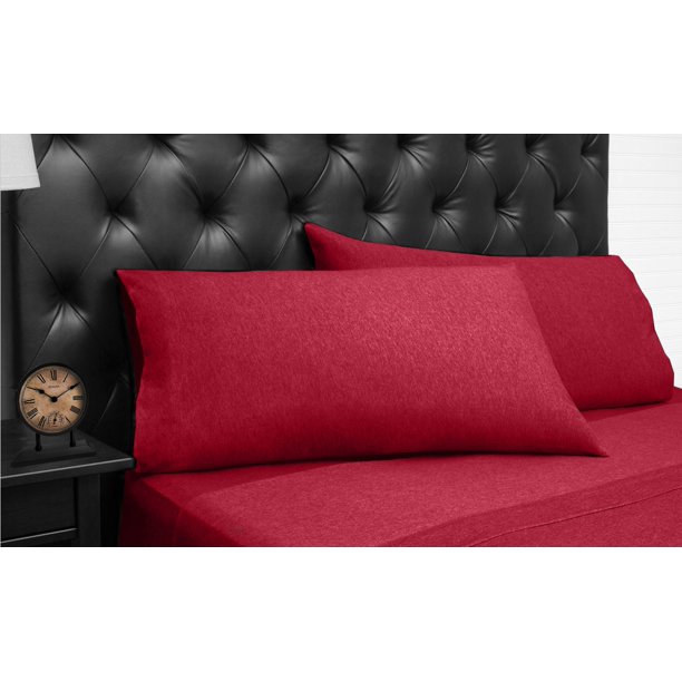 Twin Red Jersey Knit Sheet Set