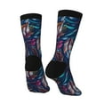 thumbnail image 5 of Uemuo Tropical Flower Pattern Women's Crew Socks, Soft Durable Breathable Moisture-Wicking with Odor Control Cotton socks, 5 of 9