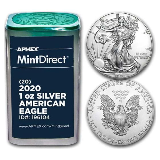 2020 1 oz American Silver Eagles (20-Coin MintDirect® Tube)