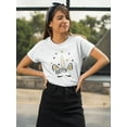 thumbnail image 2 of Smartprints Womens Graphic Tee White - Cute Magic Gold Unicorn 100% Cotton Regular Fit, 2 of 4