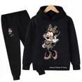 thumbnail image 3 of Sudadera con capucha de Minnie Mouse para niños y niñas, conjuntos de ropa para primavera y otoño, sudadera de manga larga y pantalones, atuendo informal, 3 of 5