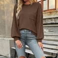 thumbnail image 4 of Timegard T-Shirts pour Femmes à Manches Longues à Col Rond Hauts Basiques Décontractés Confortables Blouses de Couleur Unie, 4 of 6
