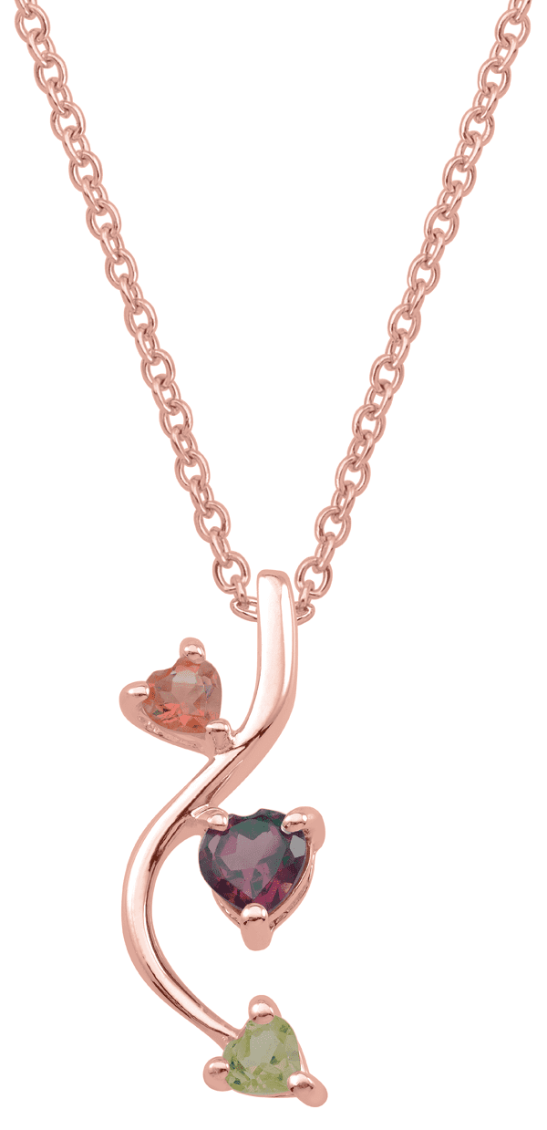 Personalized birthstone swirl pendant in 10k Gold by Jewlster