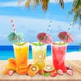 thumbnail image 2 of 50PCS Paraguas Sombrilla Pajitas desechables Degradables Tropicales Pajitas para beber yeacher Pajitas Desechables, 2 of 7